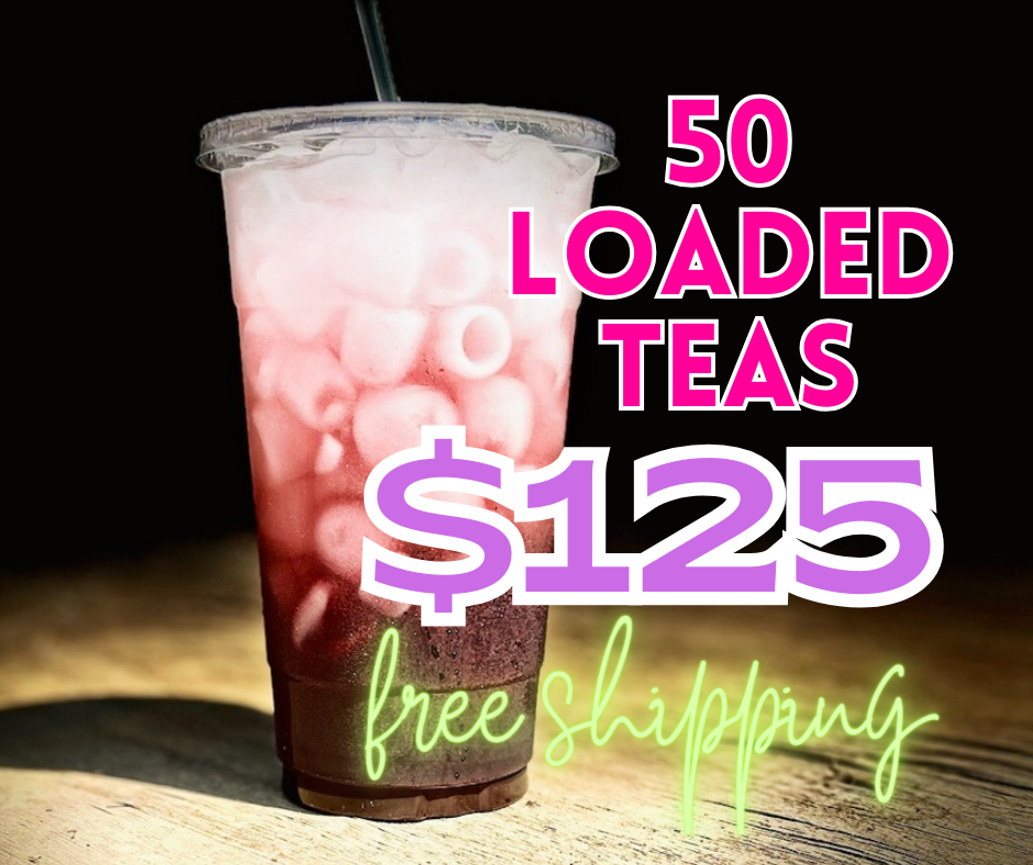 50 Loaded Tea Kit BULK PACK OF 50 Flavored Sugar Free Caffeinated Energy Drink Focus Concentration Enhancement Antioxidant Tea